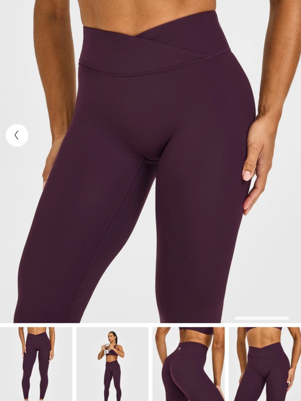 Oner Active Unified wrap leggings in blackberry purple - Picture 2 of 5